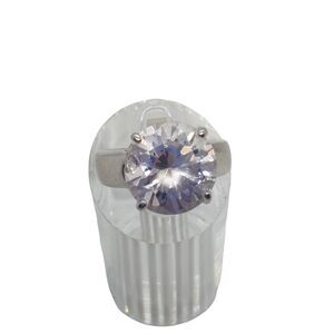 Silver Plated 10mm Solitaire Round Cut‎ Cubic Zirconia Ring Size 5.75 Jewelry